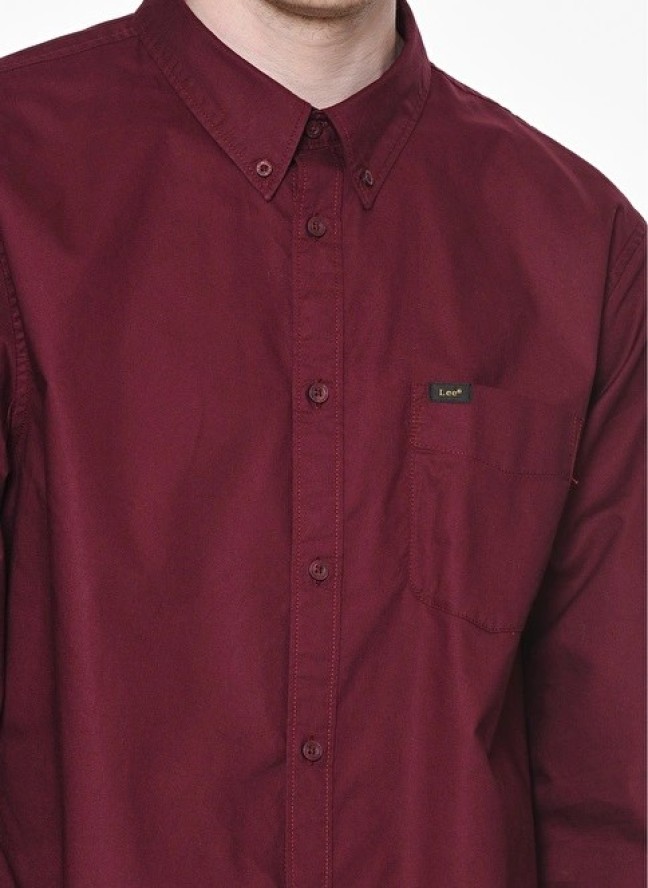 LEE LEE BUTTON DOWN MĘSKA KOSZULA TAWNY PORT L880JQDE