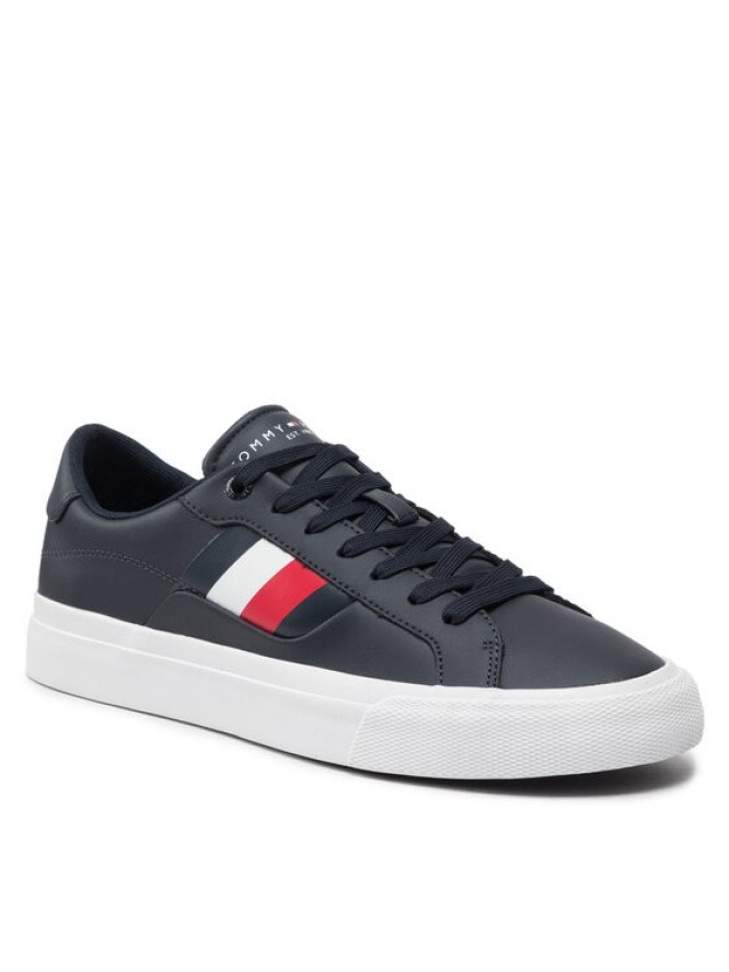 Tommy Hilfiger Tenisówki Core Stripes Vulc Leather FM0FM04140 Granatowy