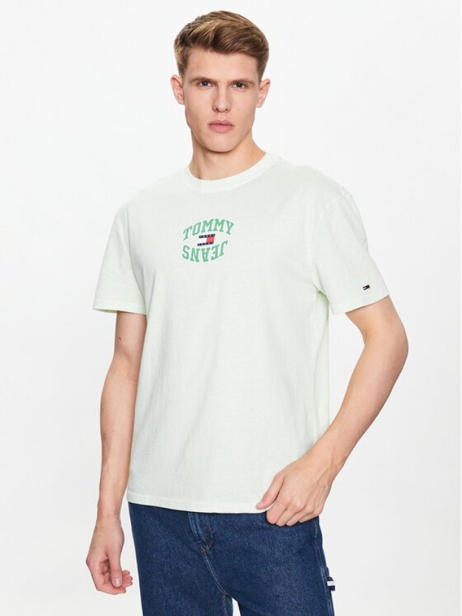 Tommy Jeans T-Shirt Arched DM0DM16227 Zielony Regular Fit