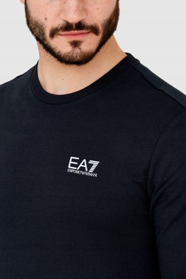 EA7 Granatowa bluza męska z białym logo