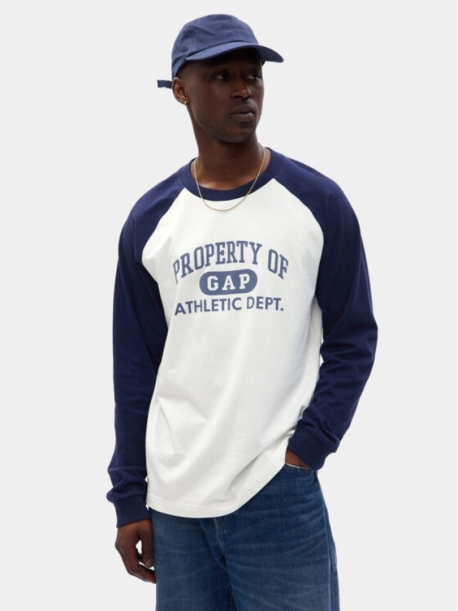 Gap Longsleeve 765764-01 Biały Regular Fit