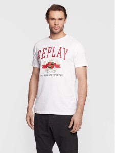 Replay T-Shirt M6290.000.23356M Biały Regular Fit