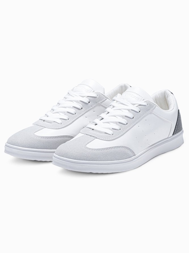 Casualowe męskie buty sneakersy OLDSCHOOL – białe V3 OM-FOCS-0104 - 45