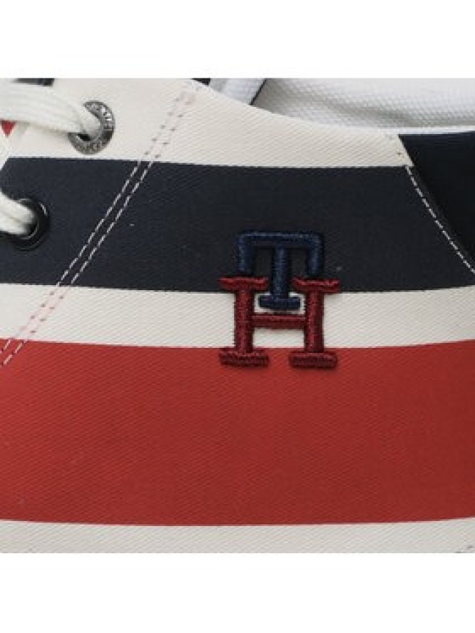 Tommy Hilfiger Sneakersy Th Hi Vulc Street Stripes FM0FM04690 Granatowy