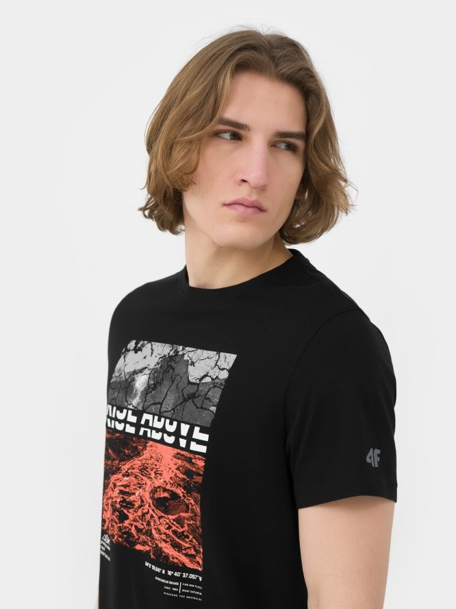 T-shirt regular z bawełny organicznej męski