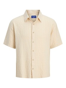 Jack&Jones Koszula Dobby 12277184 Beżowy Relaxed Fit