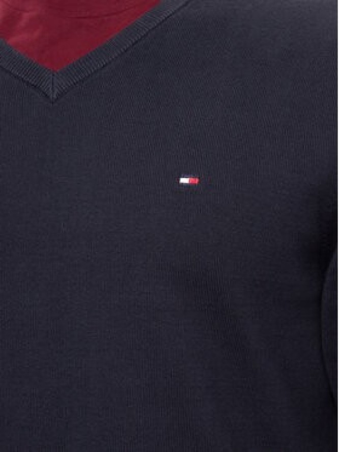 Tommy Hilfiger Sweter Essential MW0MW14745 Granatowy Regular Fit