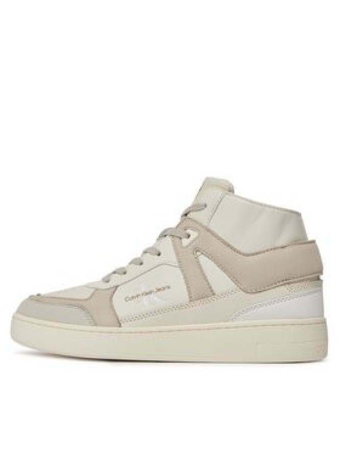 Calvin Klein Jeans Sneakersy Basket Cupsole Mid Lth Ml Fad YM0YM00883 Beżowy