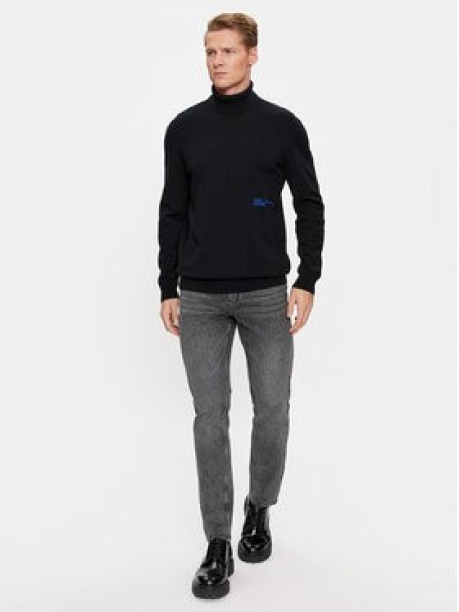 KARL LAGERFELD Golf Klj Lightweight Turtleneck 236D2000 Czarny Slim Fit