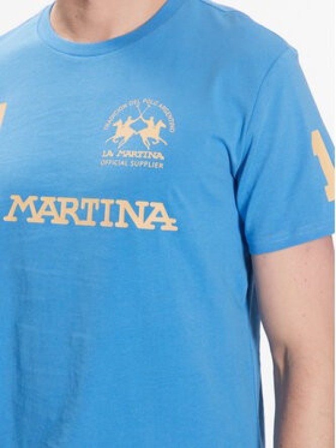 La Martina T-Shirt VMR309 JS206 Niebieski Regular Fit