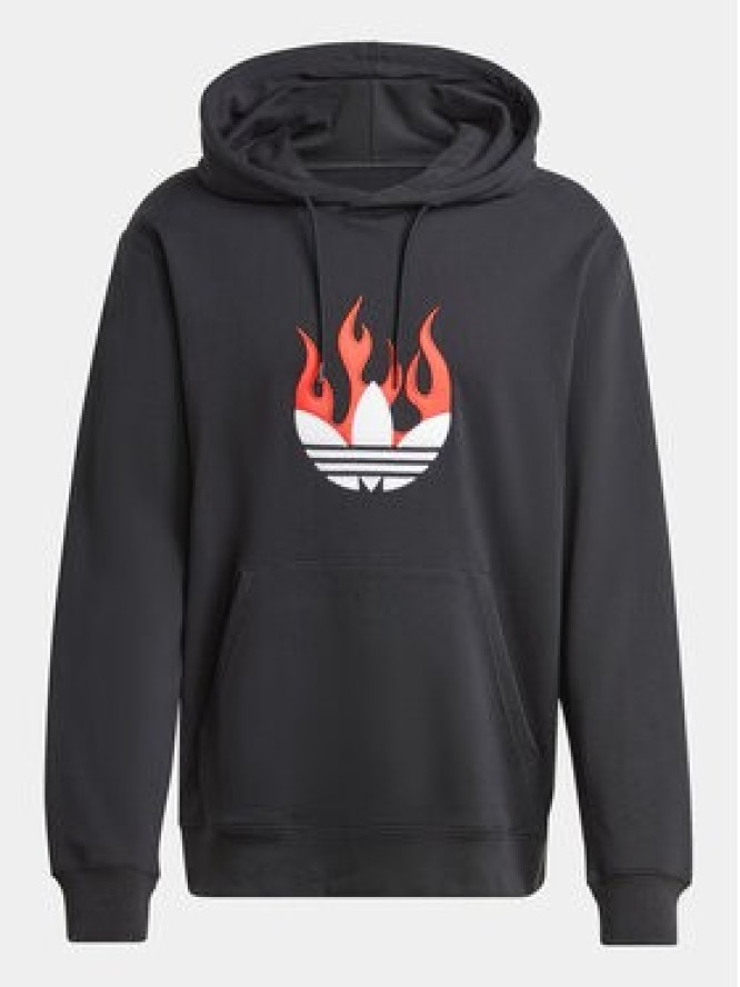 adidas Bluza Flames Logo IS0208 Czarny Regular Fit