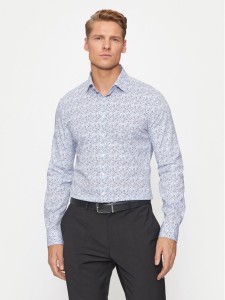 Calvin Klein Koszula Floral K10K113175 Niebieski Slim Fit