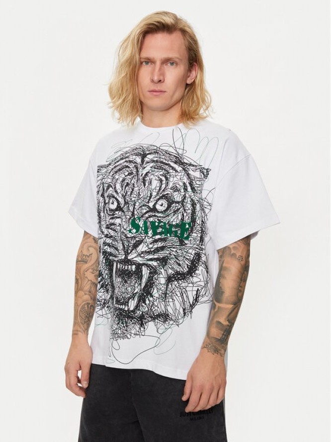 Just Cavalli T-Shirt 76OAHG03 Biały Regular Fit