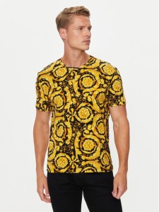 Versace T-Shirt 1000959 1A11188 Żółty Regular Fit