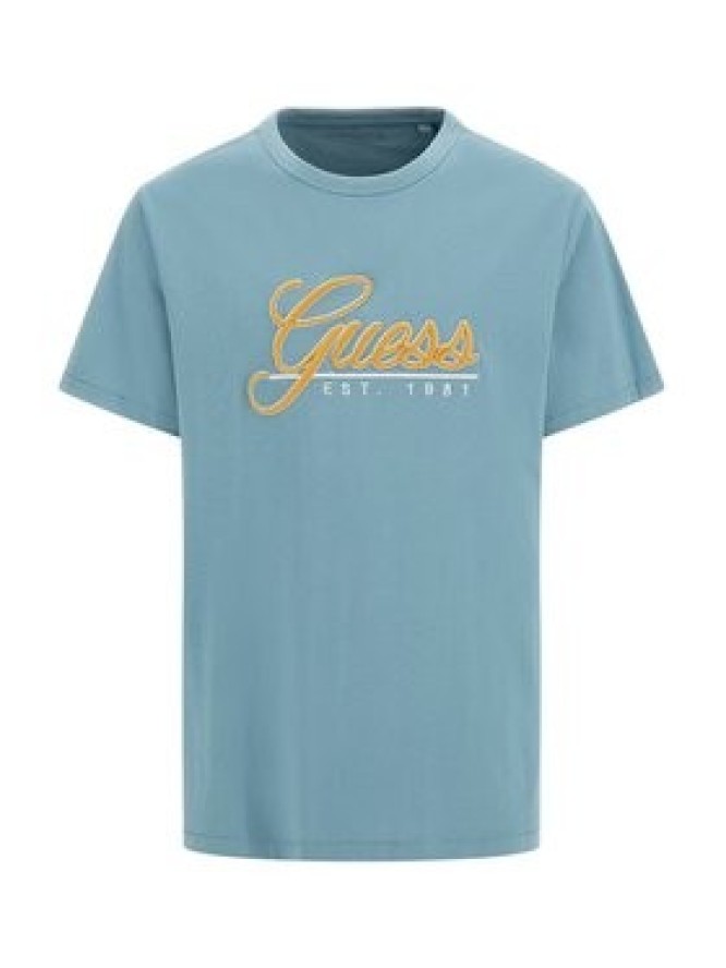 Guess T-Shirt 3D Embro M3GI25 K8FQ4 Niebieski Regular Fit