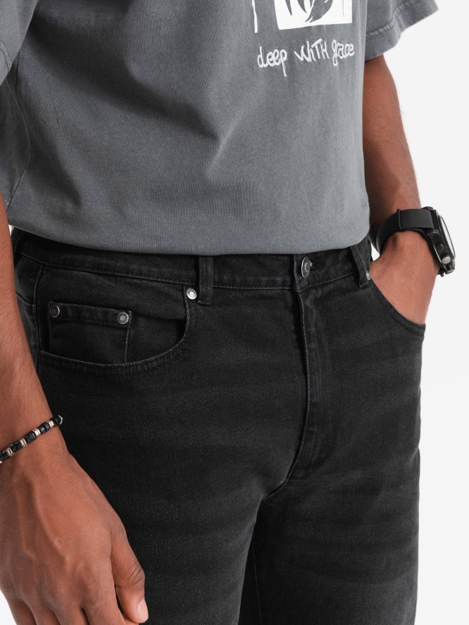Spodnie męskie jeansowe STRAIGHT LEG - czarne V1 OM-PADP-0133 - XXL
