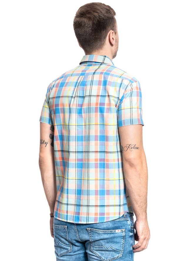 WRANGLER SS 1 PKT SHIRT MĘSKA KOSZULA GOSSAMER GREEN W5J14MG07 112130162