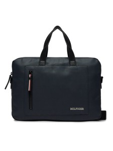 Tommy Hilfiger Torba na laptopa Th Pique Slim Computer Bag AM0AM11784 Granatowy