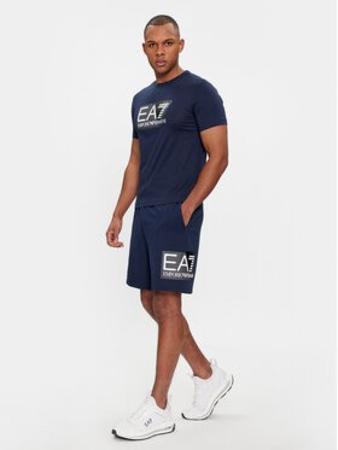 EA7 Emporio Armani Szorty sportowe 3DPS63 PJ05Z 1554 Granatowy Regular Fit