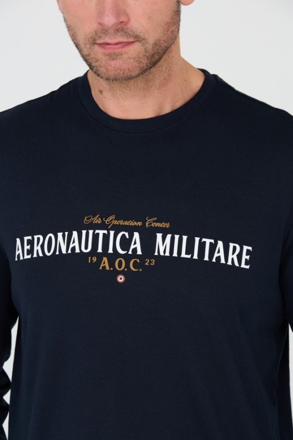 AERONAUTICA MILITARE Granatowy longsleeve A.O.C.