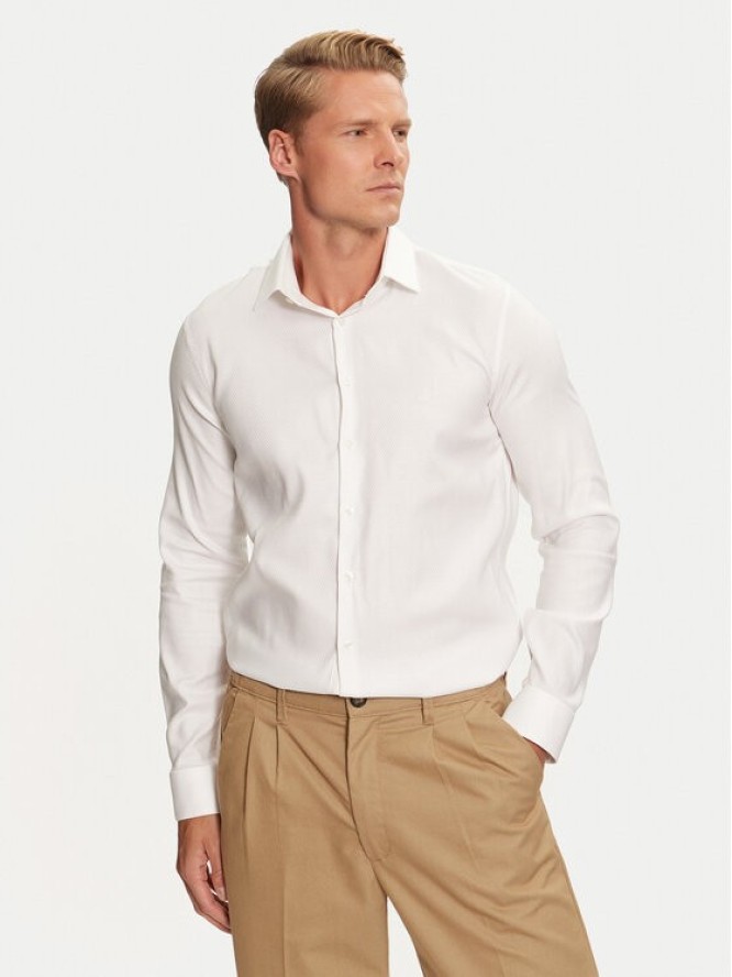 Calvin Klein Koszula K10K113528 Biały Slim Fit