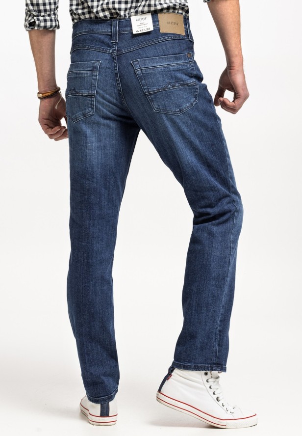 MUSTANG STYLE WASHINGTON MĘSKIE SPODNIE JEANSOWE JEANSY DŻINSY DENIM BLUE 1013944 5000 883