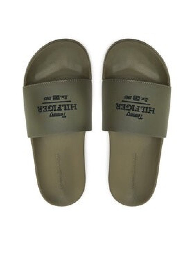 Tommy Hilfiger Klapki Embroid Hilfiger 85 Pool Slide FM0FM05342 Zielony