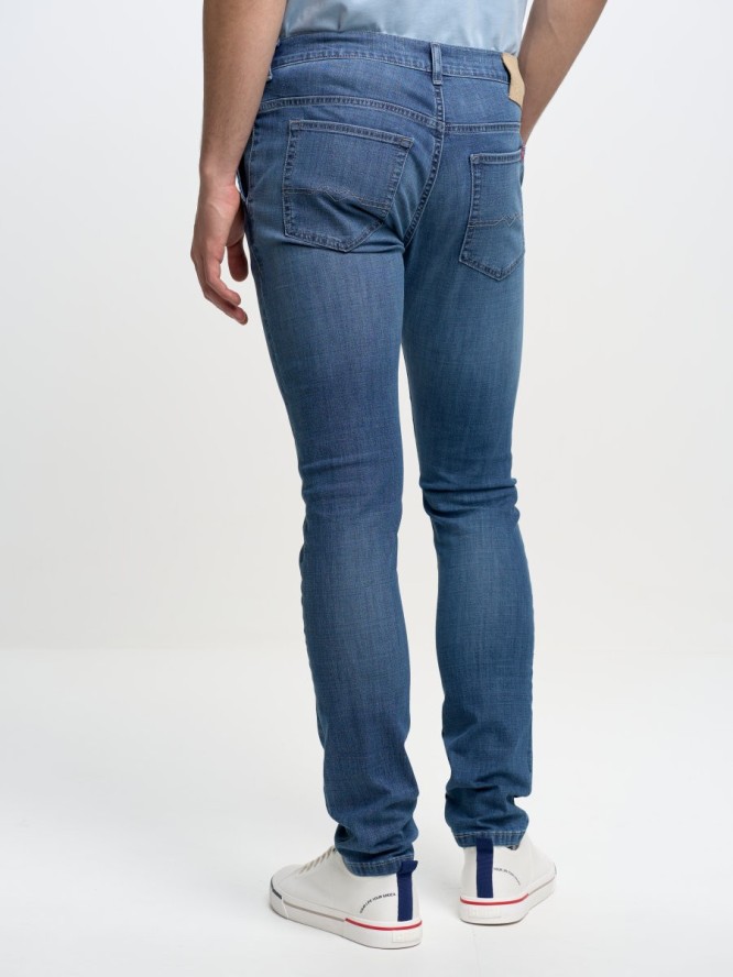 Spodnie chinosy jeans męskie niebieskie Cinar 128