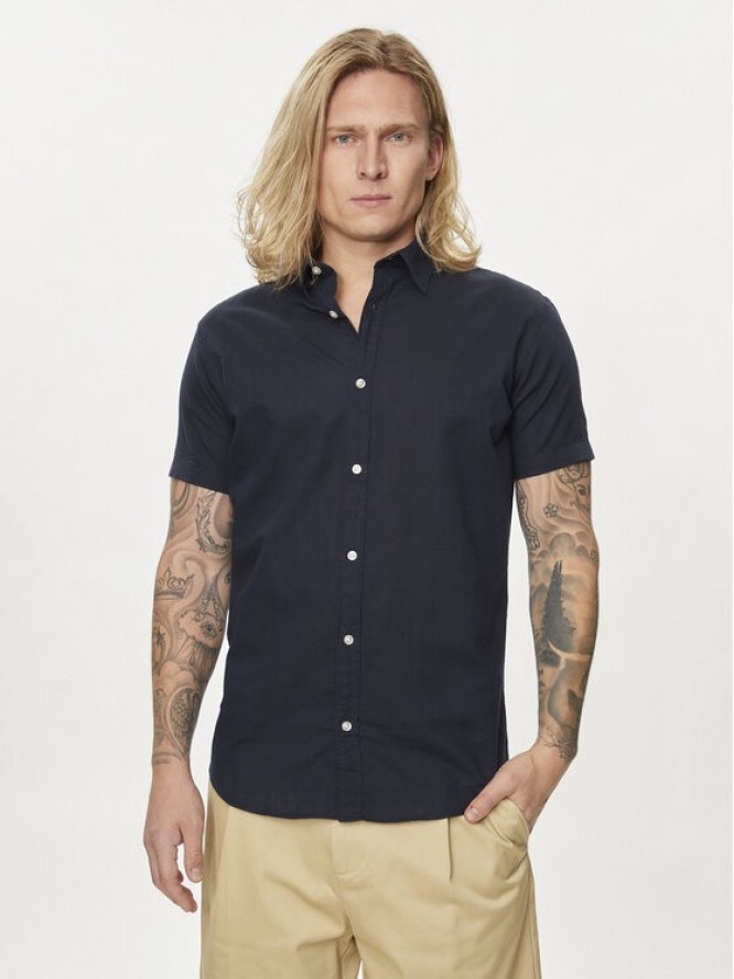 Jack&Jones Koszula Jjelinen 12248592 Granatowy Slim Fit