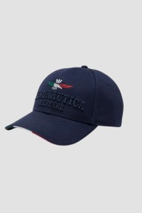 AERONAUTICA MILITARE Granatowa męska czapka z daszkiem