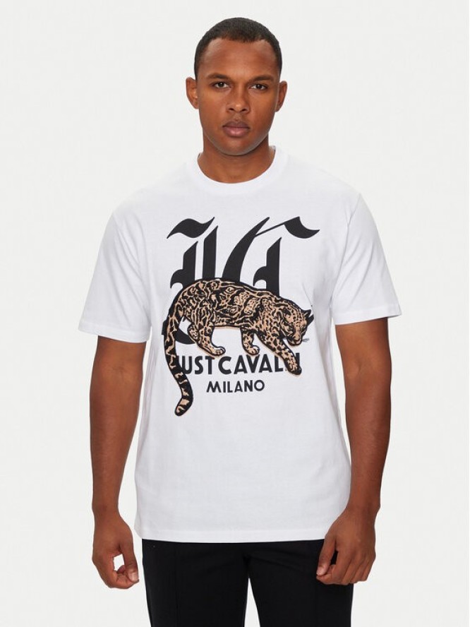 Just Cavalli T-Shirt 77OAHA02 Biały Regular Fit