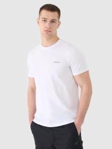 T-shirt regular gładki męski - biały