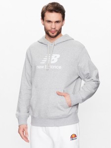 New Balance Bluza MT31537 Szary Relaxed Fit