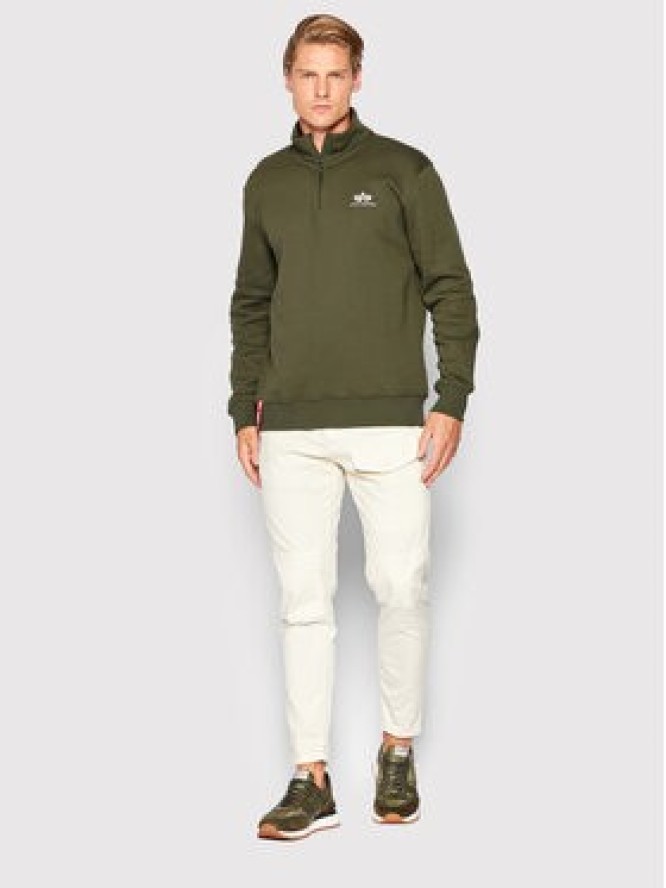 Alpha Industries Bluza Half Zip 108308 Zielony Regular Fit