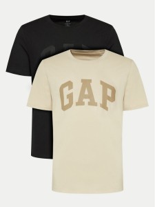 Gap Komplet 2 t-shirtów 885595-00 Czarny Regular Fit