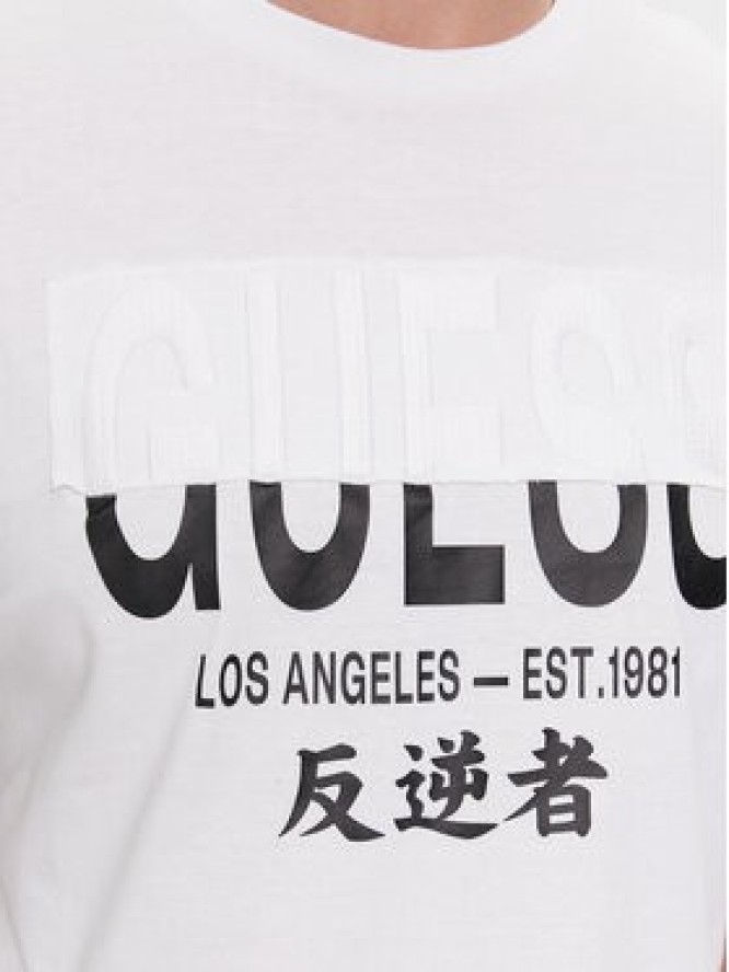 Guess T-Shirt Ss Bsc Ges Split M4RI69 K9RM1 Biały Regular Fit