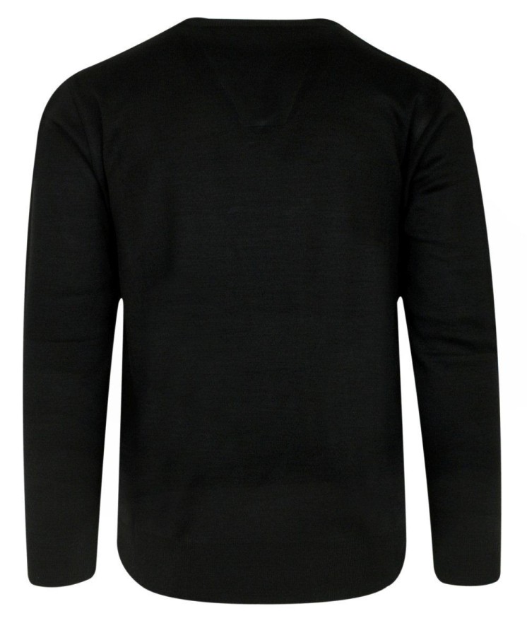 Wełniany Sweter V-Neck - HOVARD - Czarny