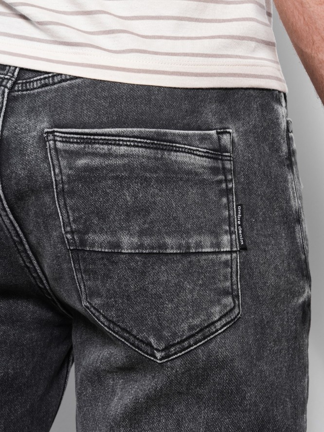 Spodnie męskie jeansowe SKINNY FIT - grafitowe V3 OM-PADP-0101 - XL