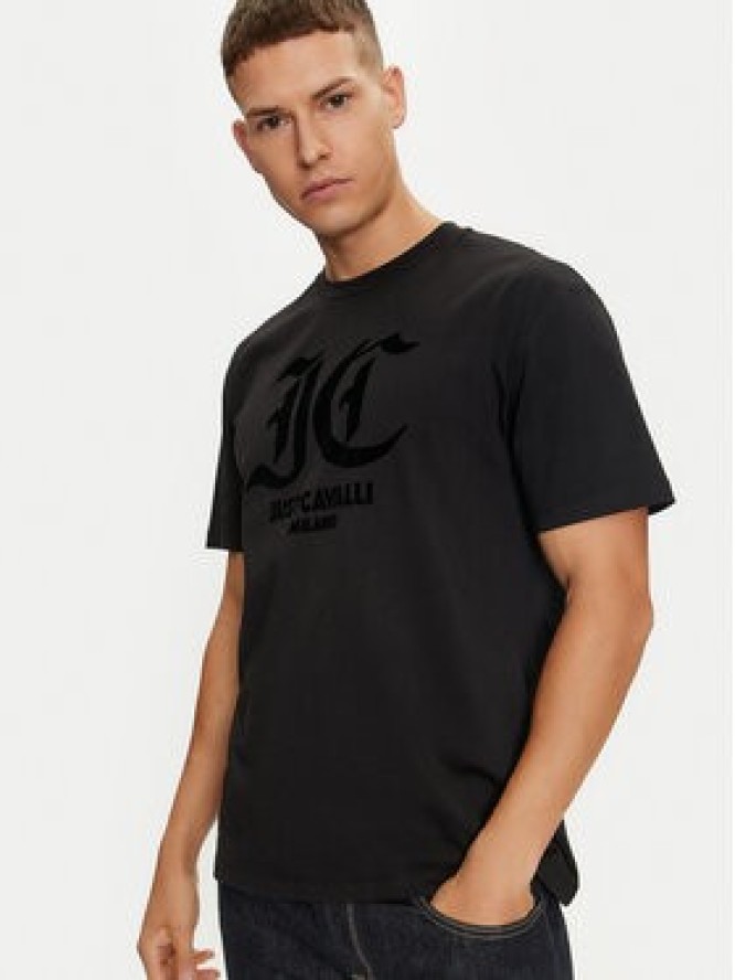 Just Cavalli T-Shirt 76OAHC15 Czarny Regular Fit
