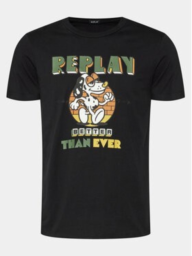 Replay T-Shirt M6800.000.2660 Czarny Regular Fit