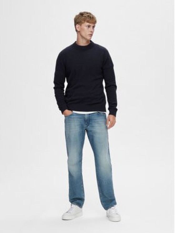 Selected Homme Sweter 16090155 Granatowy Regular Fit