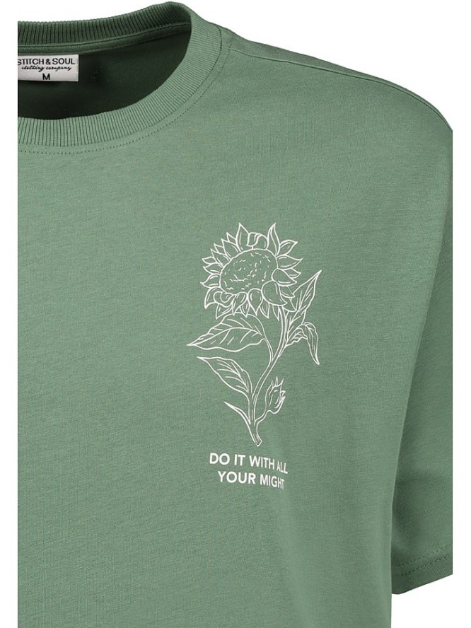 Stitch & Soul Koszulka w kolorze zielonym rozmiar: S