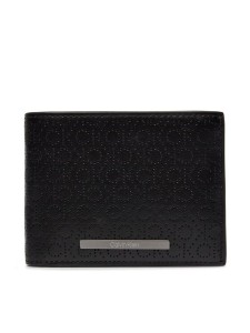 Calvin Klein Duży Portfel Męski Modern Bar Trifold 10Cc W/Coin K50K511833 Czarny