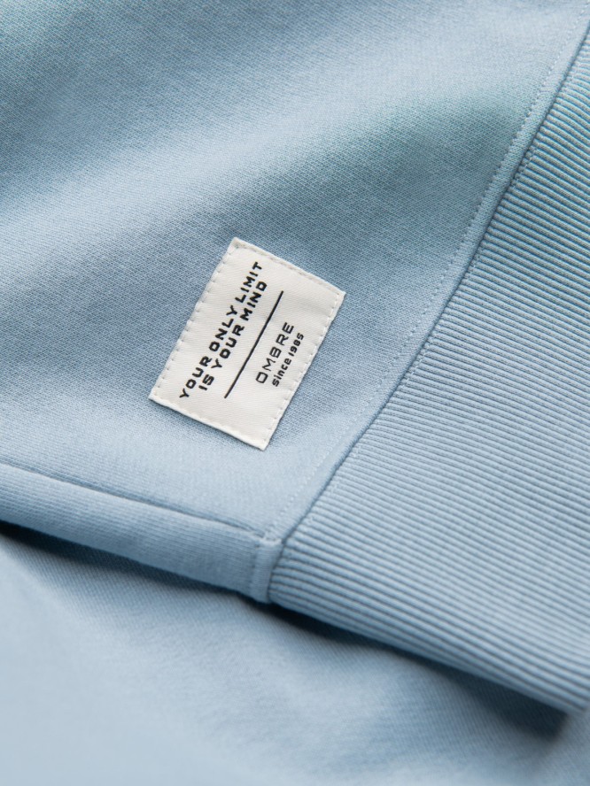 Bluza męska dresowa BASIC z okrągłym dekoltem - niebieska V7 OM-SSBN-0175 - XL