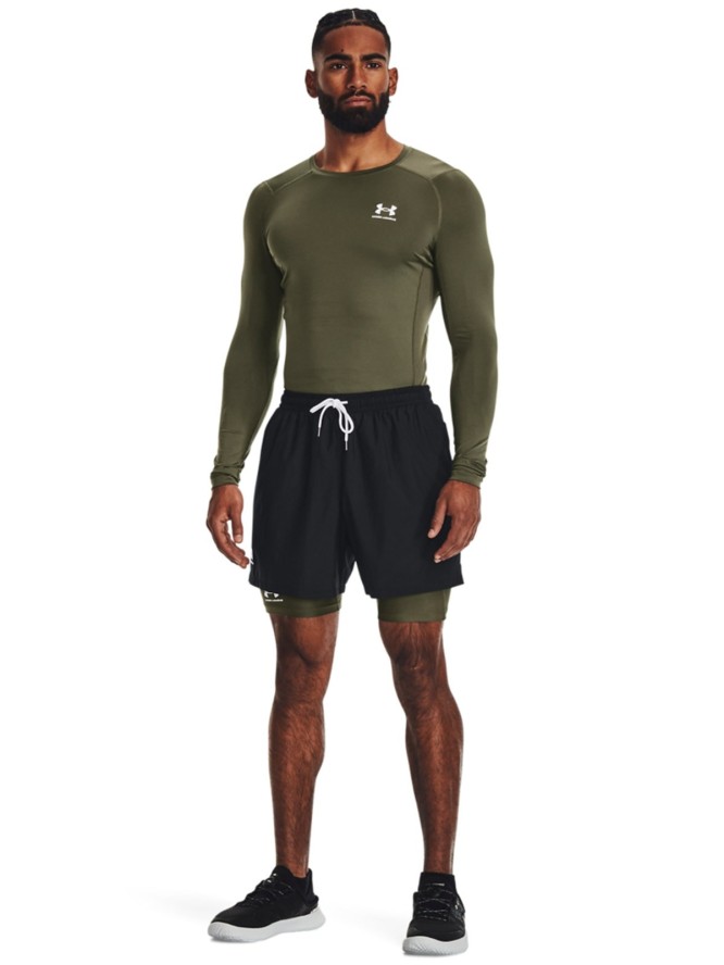 Longsleeve treningowy męski Under Armour UA Hg Armour Comp Ls - oliwkowy/khaki