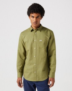 WRANGLER LS 1 PKT SHIRT MĘSKA KOSZULA CAPULET OLIVE 112352134