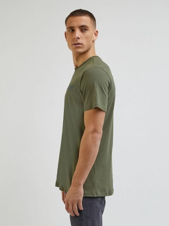 LEE MEDIUM WOBBLY TEE MĘSKA KOSZULKA T-SHIRT LOGO OLIVE GROV LL04FQA61