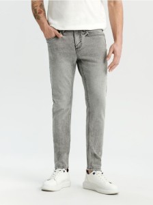 Jeansy skinny fit - szary