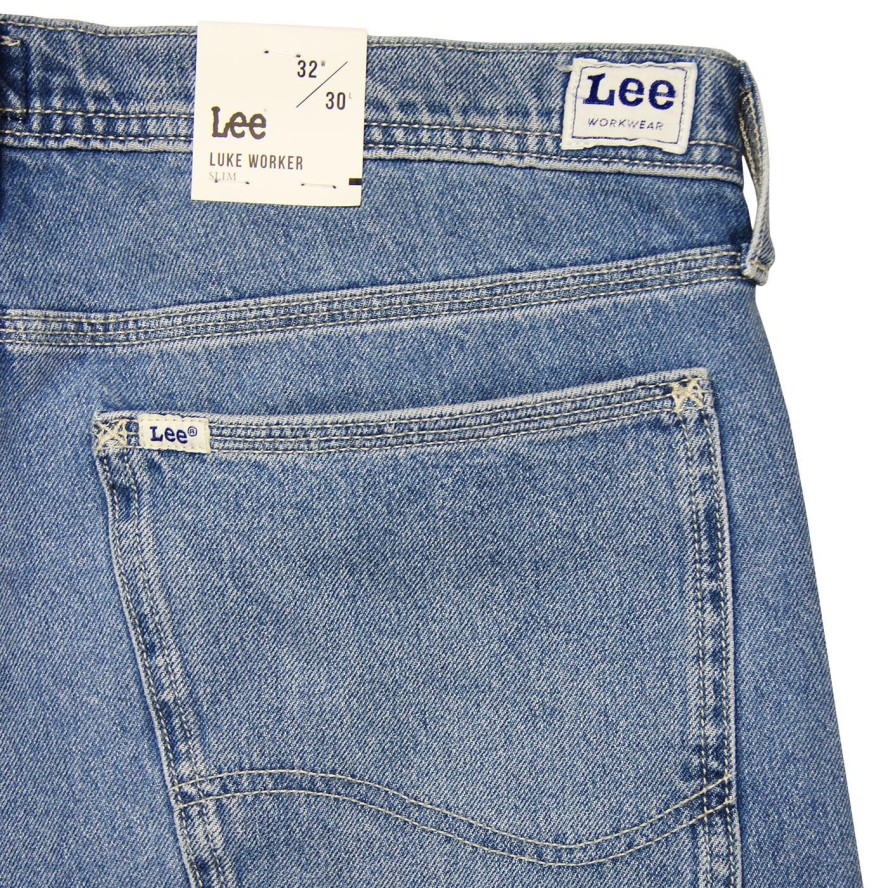 LEE LUKE WORKER MĘSKIE SPODNIE JEANSOWE JEANSY POLO BLUE L75HFOGW