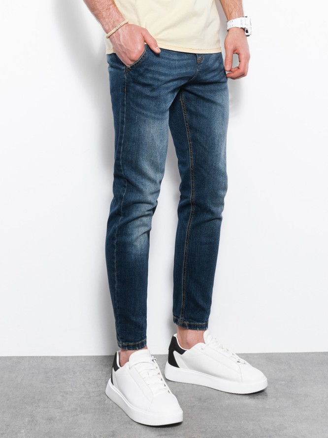Spodnie męskie jeansowe SLIM FIT - niebieskie V2 P1077 - M